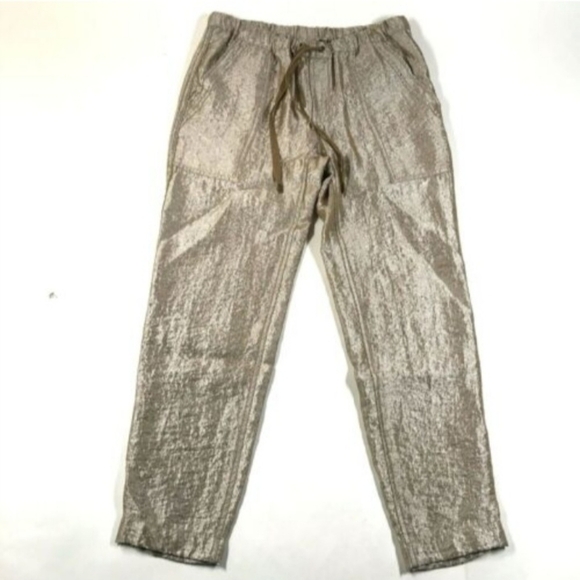 J.Crew size 0 gold shimmer lounge pant - Picture 6 of 10